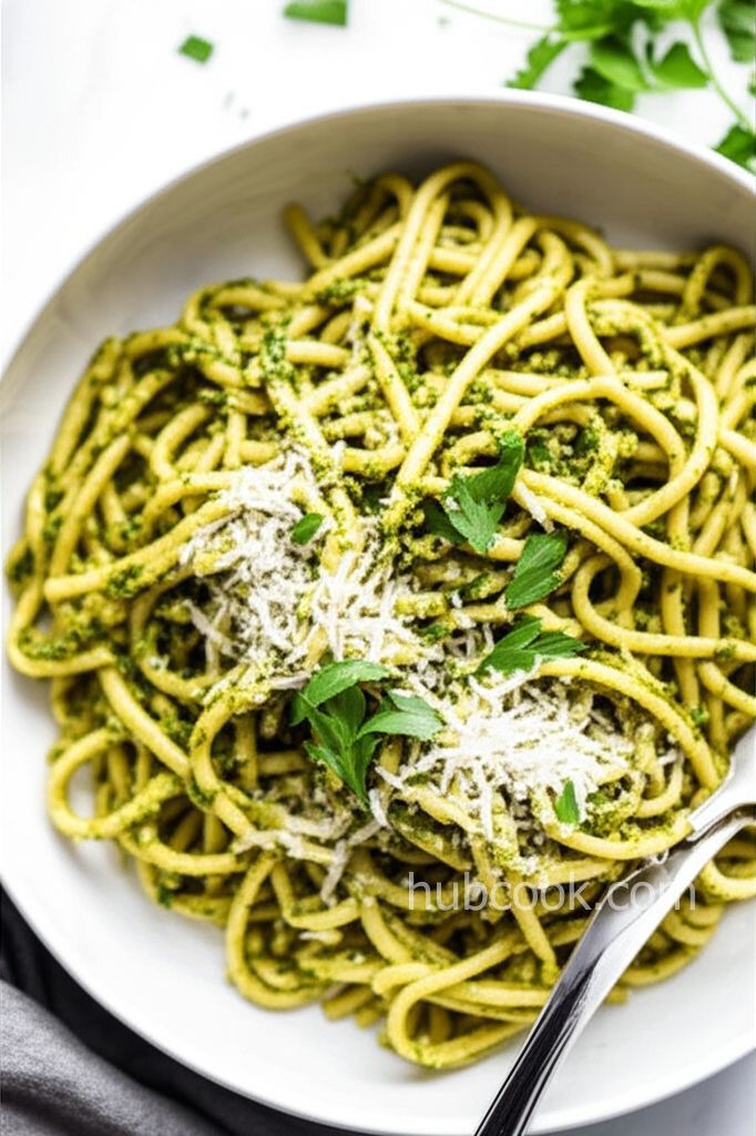 Sunflower-Basil Pesto Tagliatelle for Two