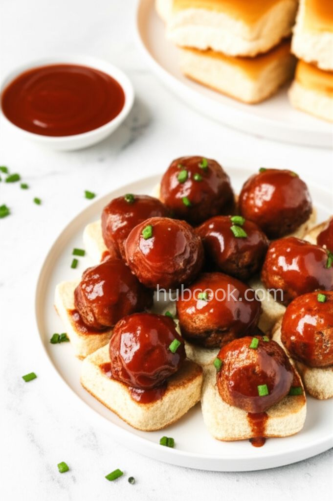 Tangy BBQ Meatball Sliders