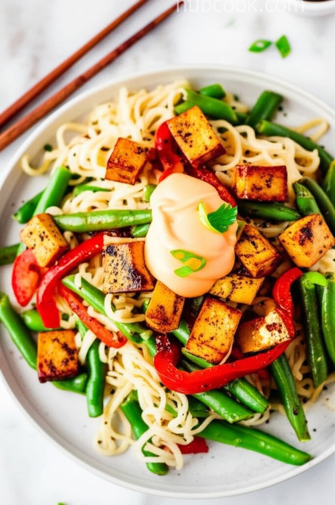 Asian Vegan Tofu Noodles