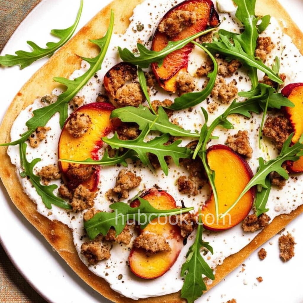 Flatbread Pizza with Grilled Peaches
