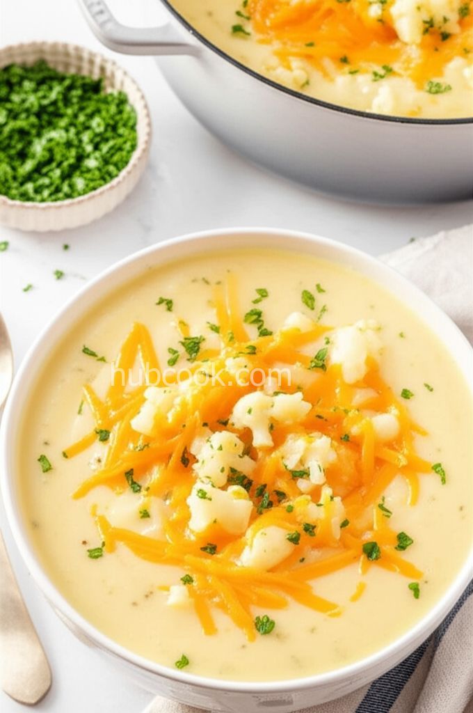 Cheesy Cauliflower Soup