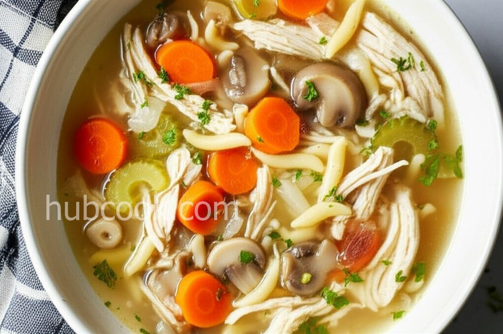 Easy Chicken, Rice, and Noodle soup